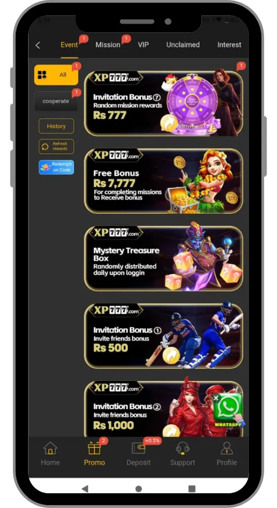 XP777 Game Bonuses and Rebates