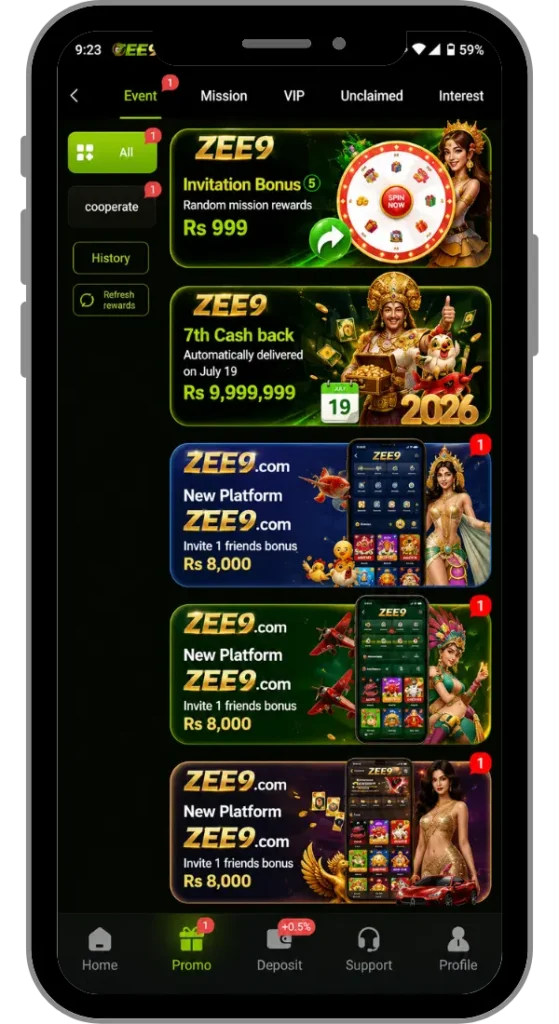 Zee9 Game App Bonuses &  Rebates